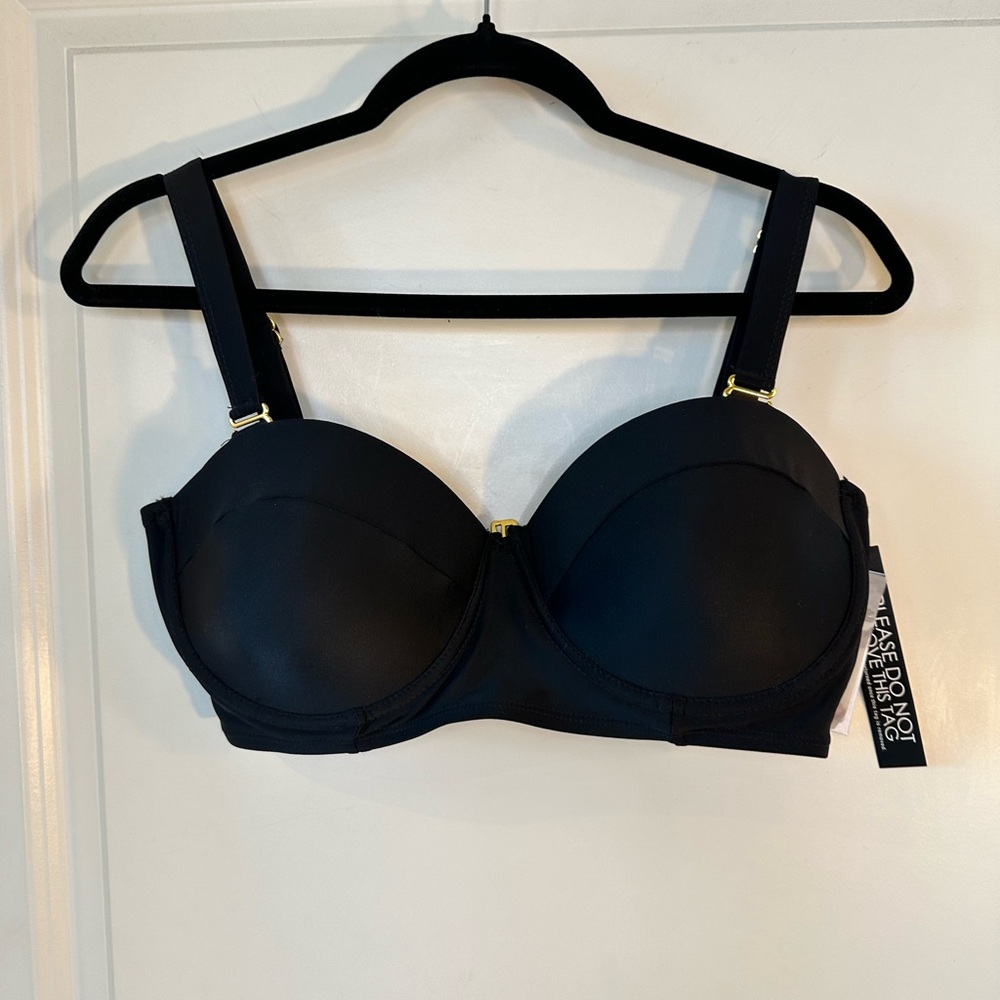 NEW Tabria Majors Black Plus Size Fashion Figure Underwire Bikini Too, Size D